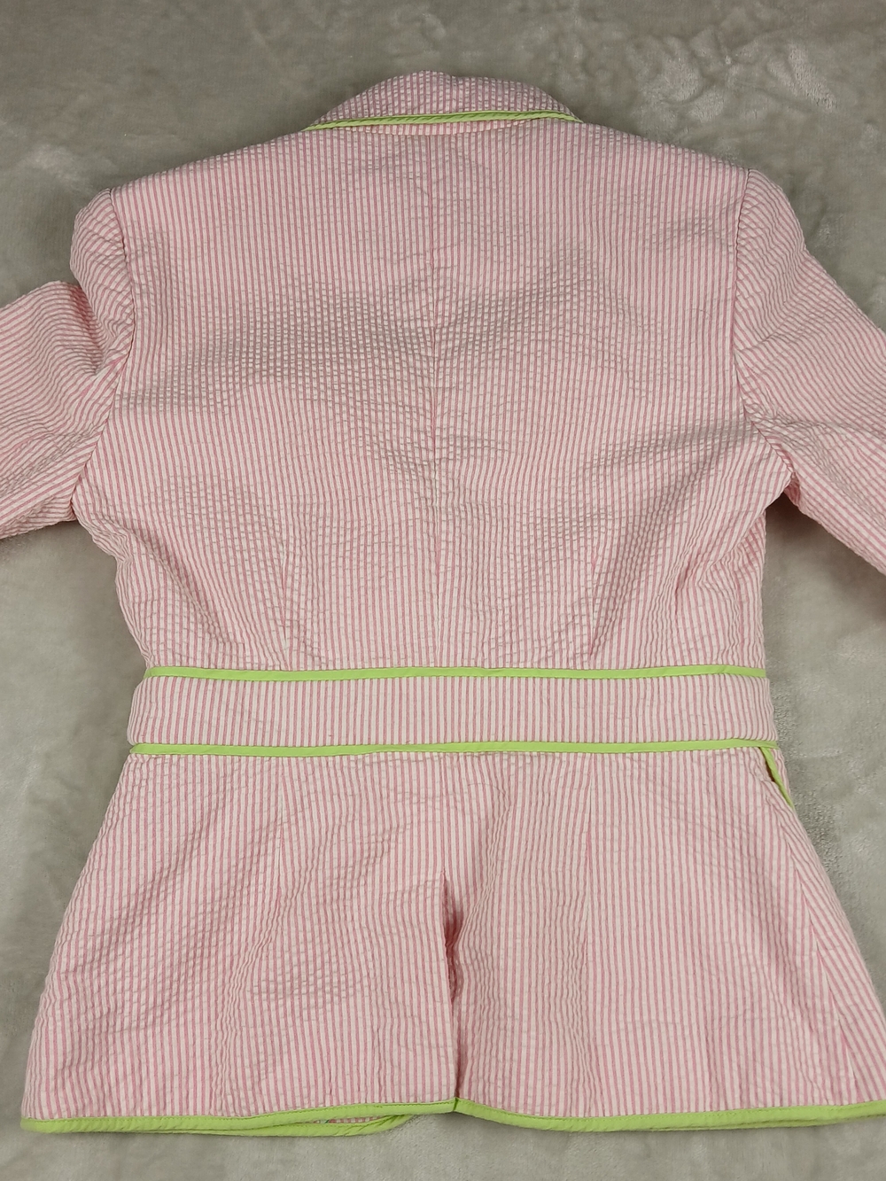 Lilly Pulitzer Janice Blazer 4 Women's Seersucker Pink Jacket Striped - Picture 5 of 12